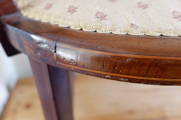 Antique Mahogany Fireside Library Reading Parlour INLAID Elbow Occasional Chair