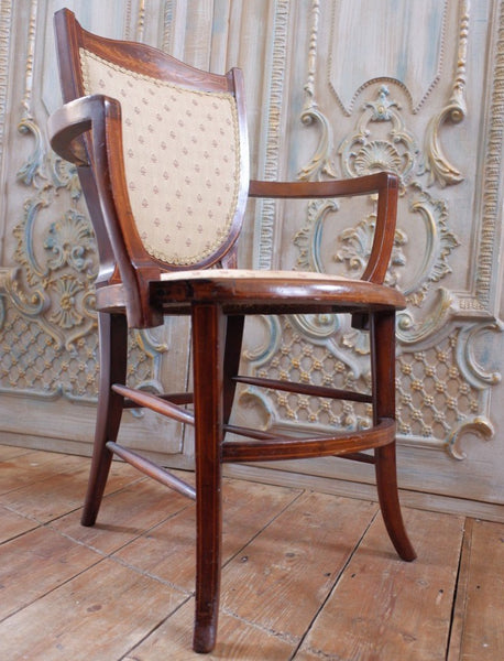 Antique Mahogany Fireside Library Reading Parlour INLAID Elbow Occasional Chair