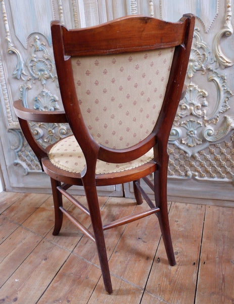 Antique Mahogany Fireside Library Reading Parlour INLAID Elbow Occasional Chair