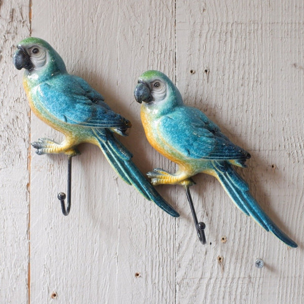 New French Vintage Shabby Chic Ceramic Rustic Wall PARROT Coat Towel Hat HOOK