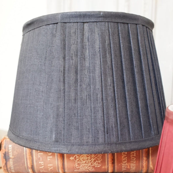 New LINEN Pleated BLACK or Burgundy Lined Lamp Light Ceiling Pendant Shade Round