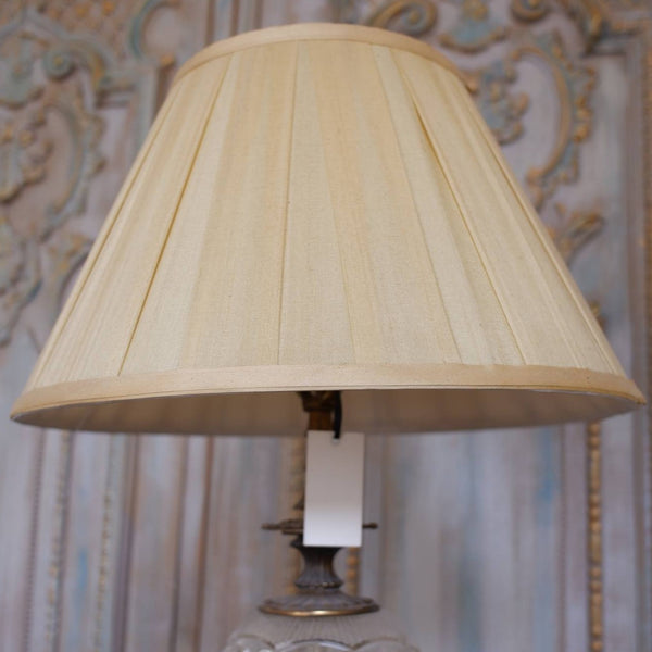 New SILK Pleated GOLD Lined Lamp Light Ceiling Pendant Shade Round Sizes 40-45cm