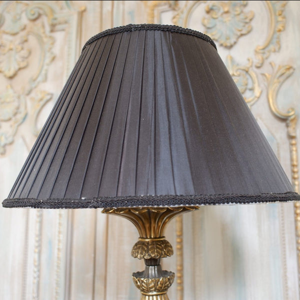 New Pleated BLACK Lined Lamp Light Ceiling Pendant Shade Round Sizes 38/43cm