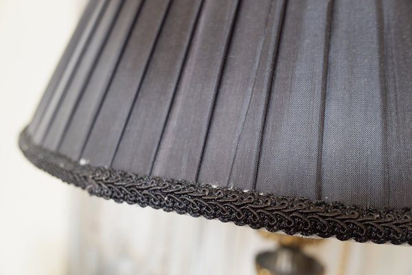 New Pleated BLACK Lined Lamp Light Ceiling Pendant Shade Round Sizes 38/43cm