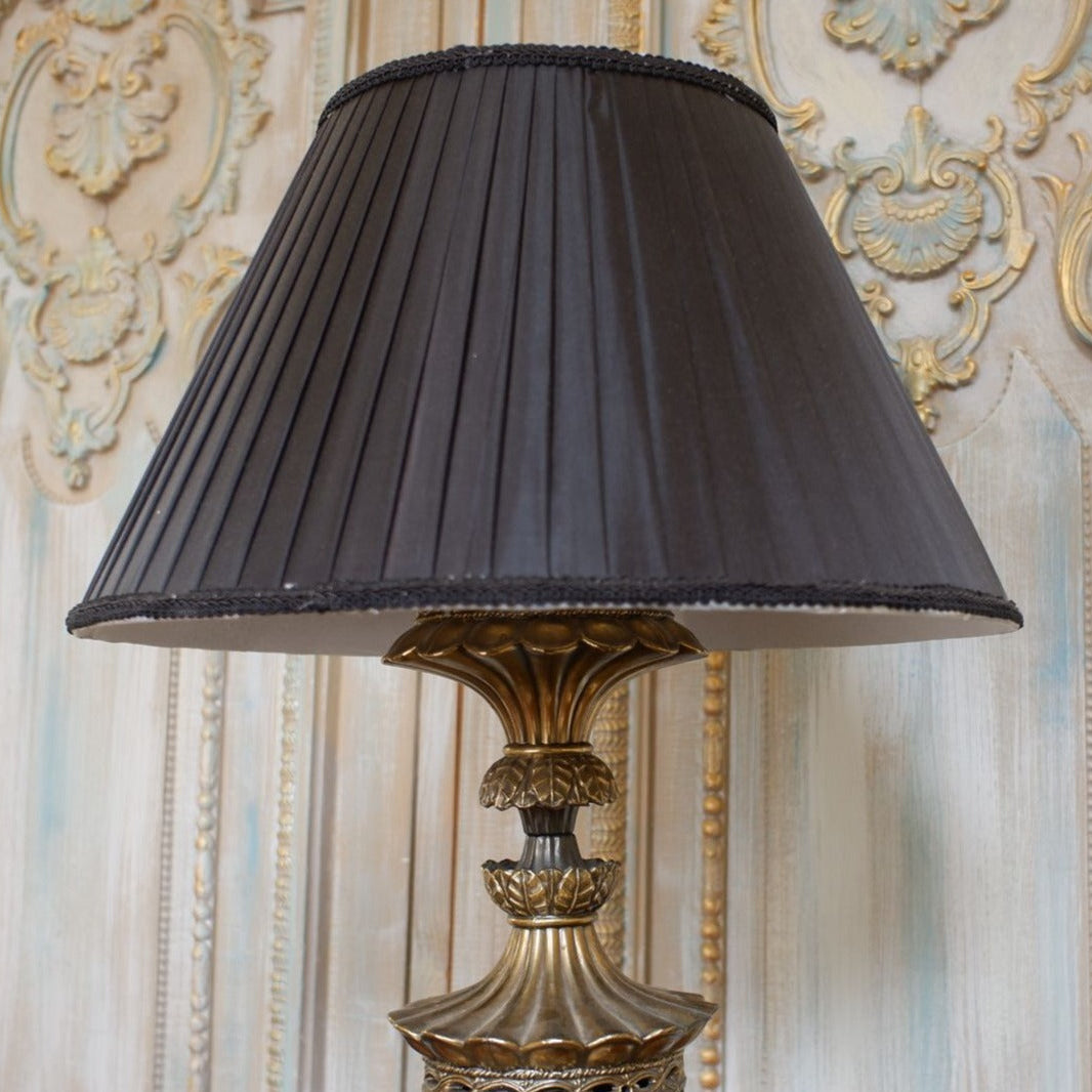 New Pleated BLACK Lined Lamp Light Ceiling Pendant Shade Round Sizes 38/43cm