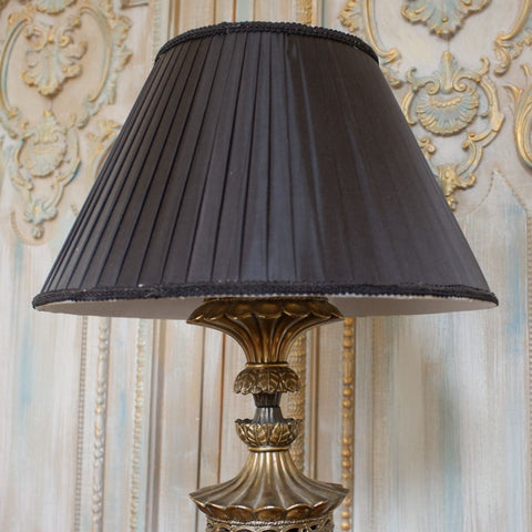 New Pleated BLACK Lined Lamp Light Ceiling Pendant Shade Round Sizes 38/43cm