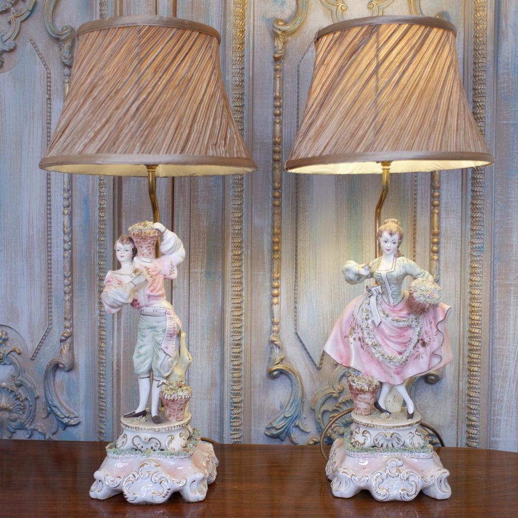 Vintage man shop and woman lamps