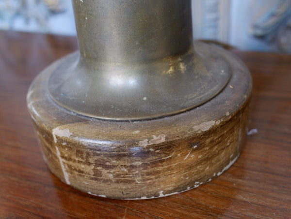 Pair of Vintage BRASS Rustic GOLD Ornate Metal Gun Shell War Table Bedside Lamps