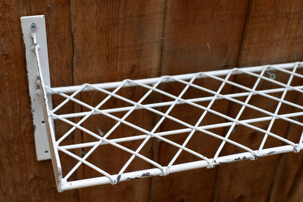 New Off WHITE Shabby Chic French Vintage RETRO Metal Wire Shelf Kitchen Storage Wall Rack