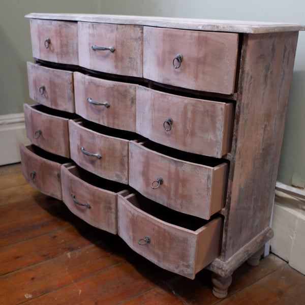 New VINTAGE Retro Rustic Apothecary 12 Multi Drawer Wood Storage Chest Unit