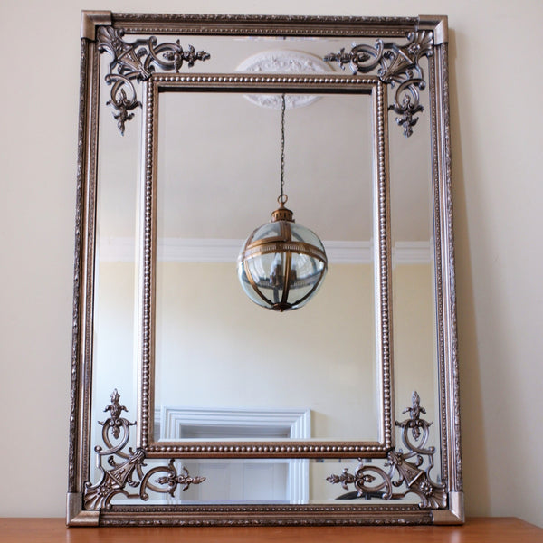 New 125x93cm SILVER French Louis VENETIAN Vintage Antique Style Ornate OVERMANTEL Mirror