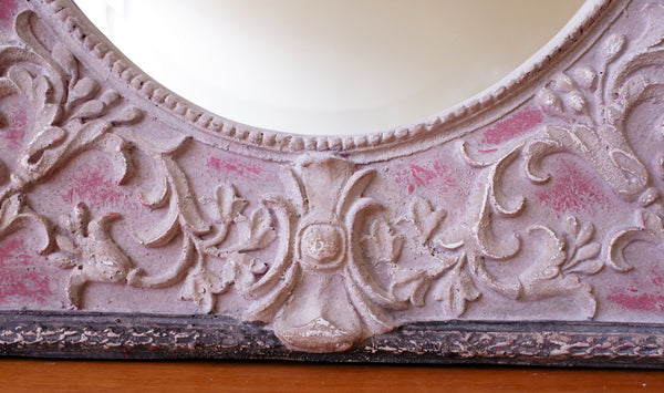 New Grey French Louis Vintage Rustic Ornate Embossed OVERMANTEL Wall Mirror
