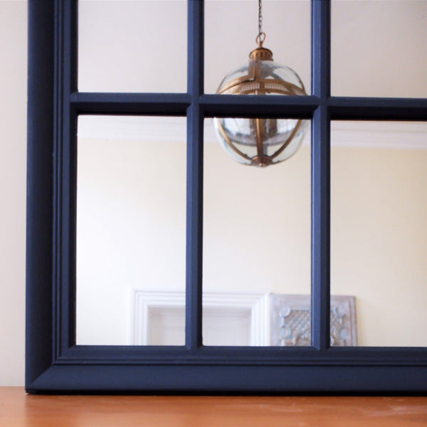 New BLUE BLACK Arched Window Style Shabby Chic Large Rustic Distressed Wall Mirror
