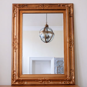 Gold Gilt French Louis Vintage Antique Rustic Ornate OVERMANTEL Wall Mirror