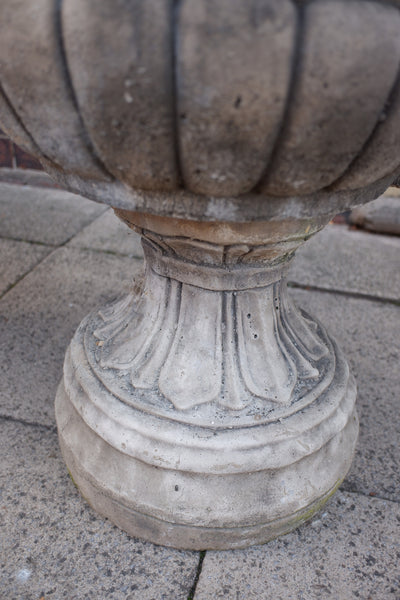 Pair of Large Garden Cherub URNS Stone PLANTERS Shabby Chic Rustic Pots Jardiniere