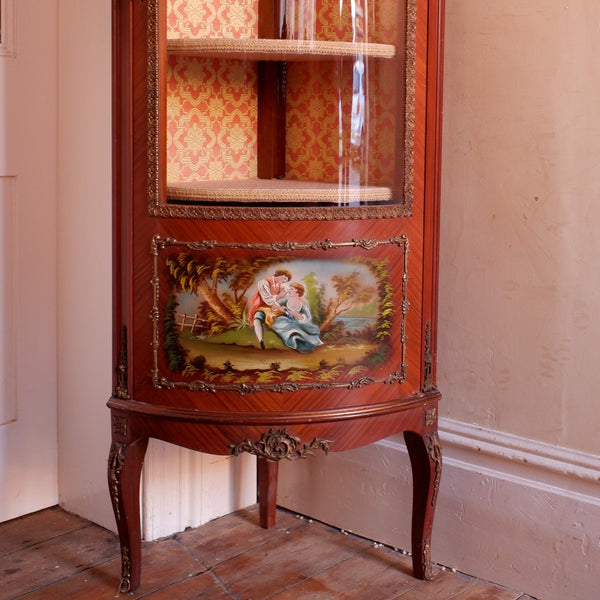 French Vintage Ormolu CORNER Display Glass Cabinet Storage Cupboard Sideboard