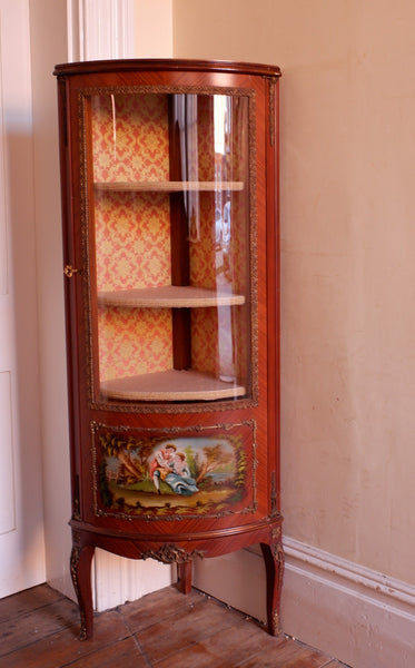 French Vintage Ormolu CORNER Display Glass Cabinet Storage Cupboard Sideboard