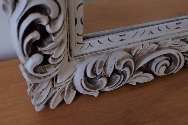 Vintage CREAM Shabby Chic Ornate Large French Louis Mirror H146xW115cm