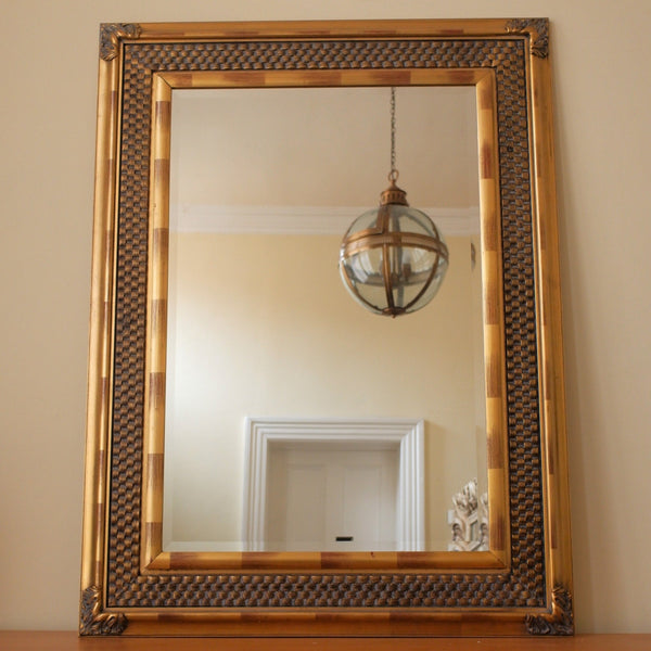 Gold Gilt French Louis Vintage Antique Rustic Ornate OVERMANTEL Wall Mirror