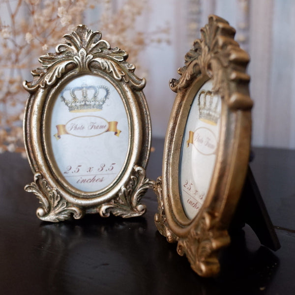 New 2.5x3.5" Vintage Shabby Chic French Style Ornate Gold Small Picture PHOTO Frame