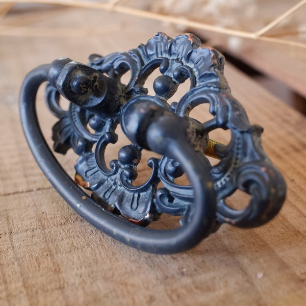 NEW French Vintage BLACK Rustic Shabby Chic Metal Door Drawer Knob Pull Handle