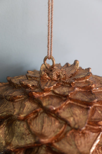 New Shabby Chic Large GOLD Decorative Hanging PINE Cone Ornament