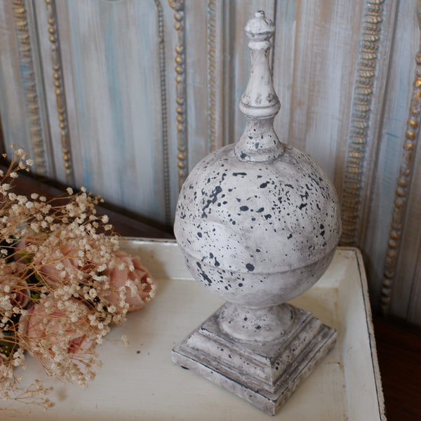 New Vintage French Shabby Chic Stone Effect Antique Style Decorative Round Finial