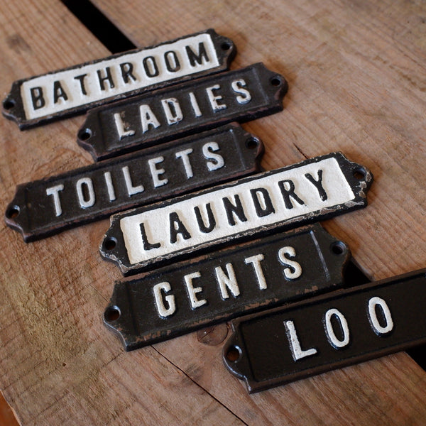 New Vintage RETRO TOILET Laundry GENTS Ladies BATH Room Loo Metal Cast Iron Signs