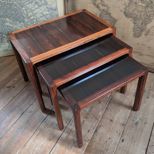 Vintage Retro Rosewood 1960's KAI KRISTIANSEN Nest Of 3 DANISH Coffee Tables