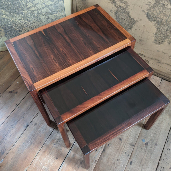 Vintage Retro Rosewood 1960's KAI KRISTIANSEN Nest Of 3 DANISH Coffee Tables