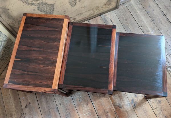Vintage Retro Rosewood 1960's KAI KRISTIANSEN Nest Of 3 DANISH Coffee Tables