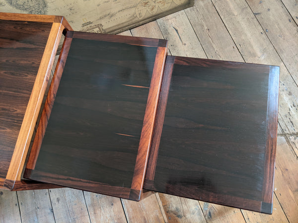 Vintage Retro Rosewood 1960's KAI KRISTIANSEN Nest Of 3 DANISH Coffee Tables