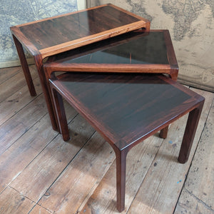 Vintage Retro Rosewood 1960's KAI KRISTIANSEN Nest Of 3 DANISH Coffee Tables