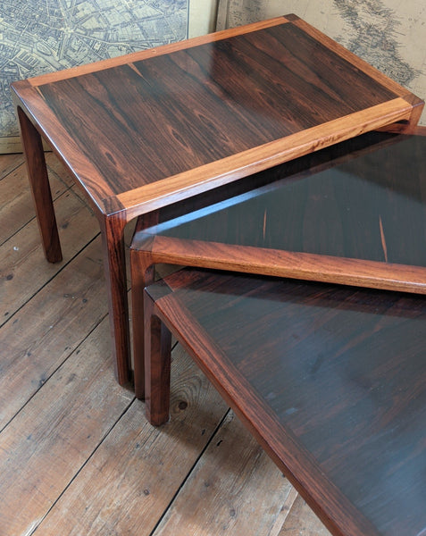 Vintage Retro Rosewood 1960's KAI KRISTIANSEN Nest Of 3 DANISH Coffee Tables